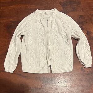 H&M Girls Cream Cable Knit Cardigan